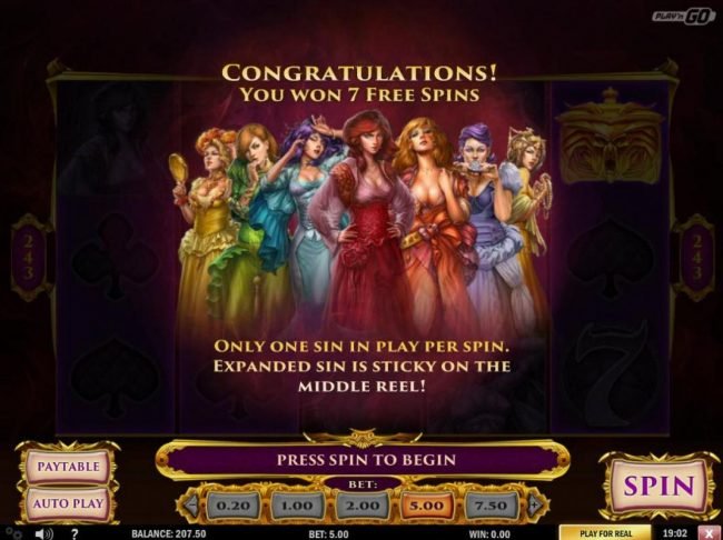 7 free spins